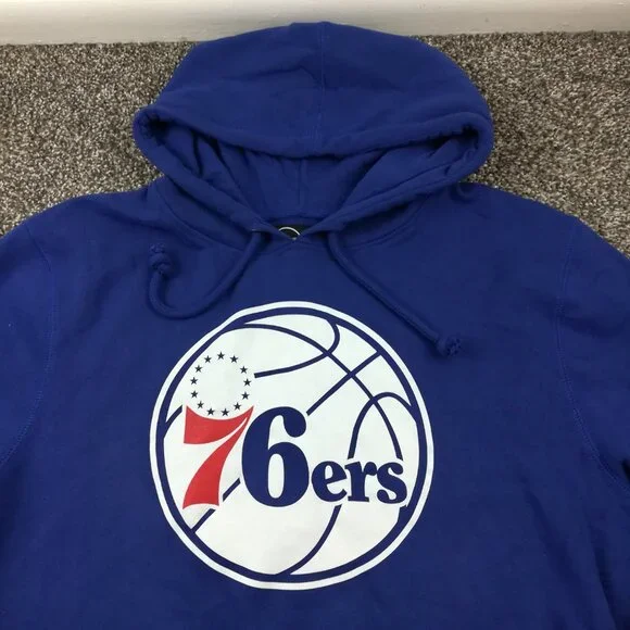 NWT Philadelphia 76ers Hoodie 47 Brand Big Logo Fleece Lined Sweatshirt Mens 2XL